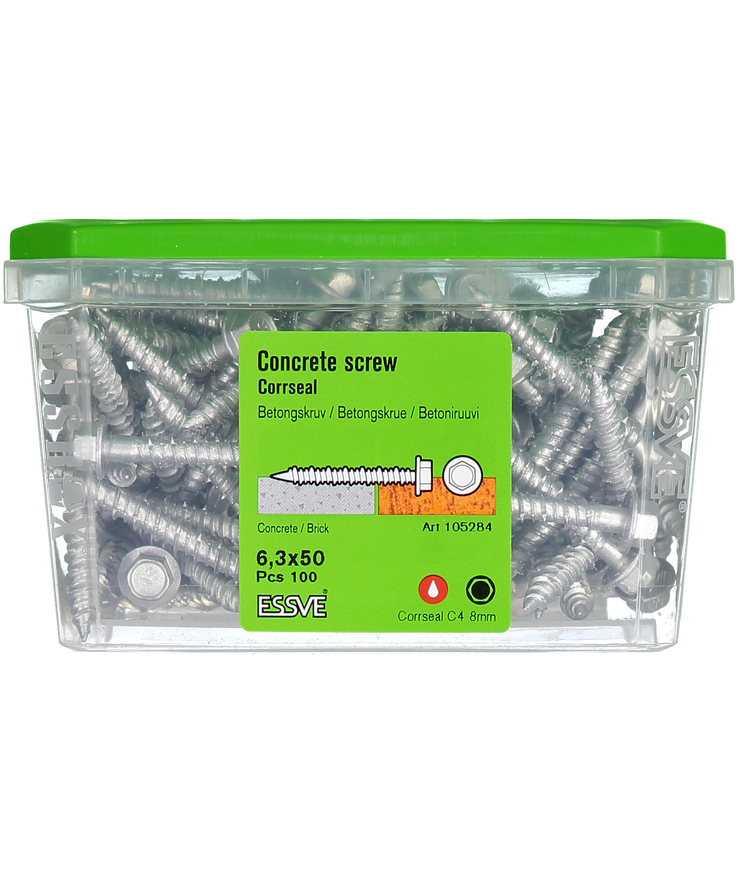 Betongskruv ecs-hf hex fläns Corrseal 6,3(5)x50