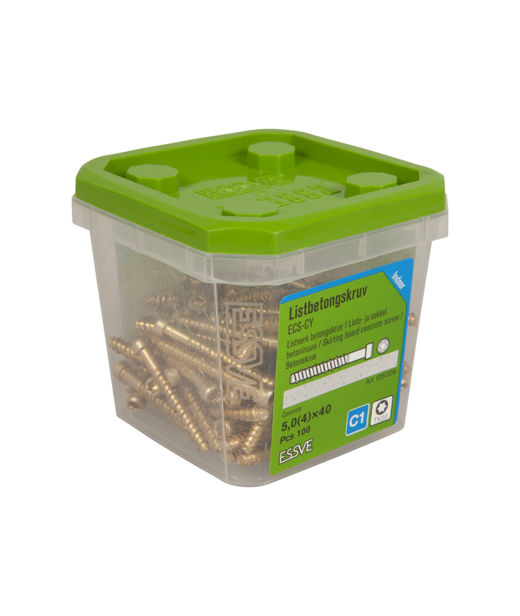 Betongskruv för eklist/sockel Ecs-cy gul fzb 5,0(4)x40