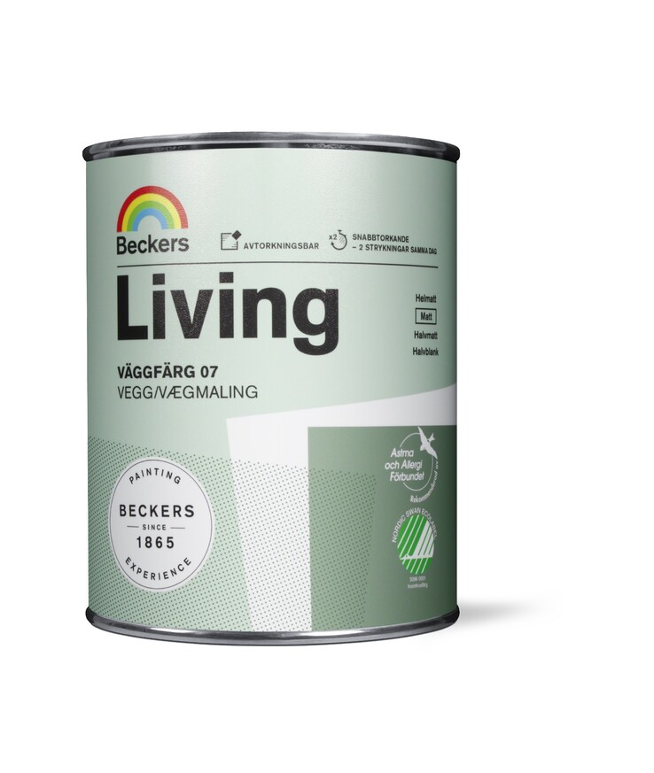 Väggfärg living 7 vit 1l