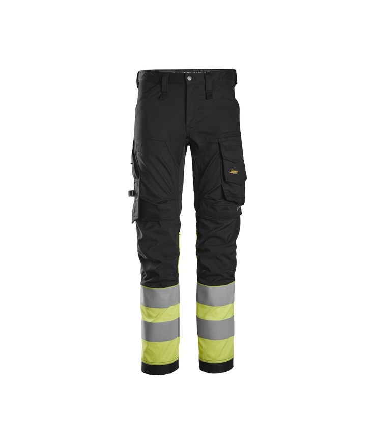 Arbetsbyxa strch kl 1 Svart/varselgul stl058