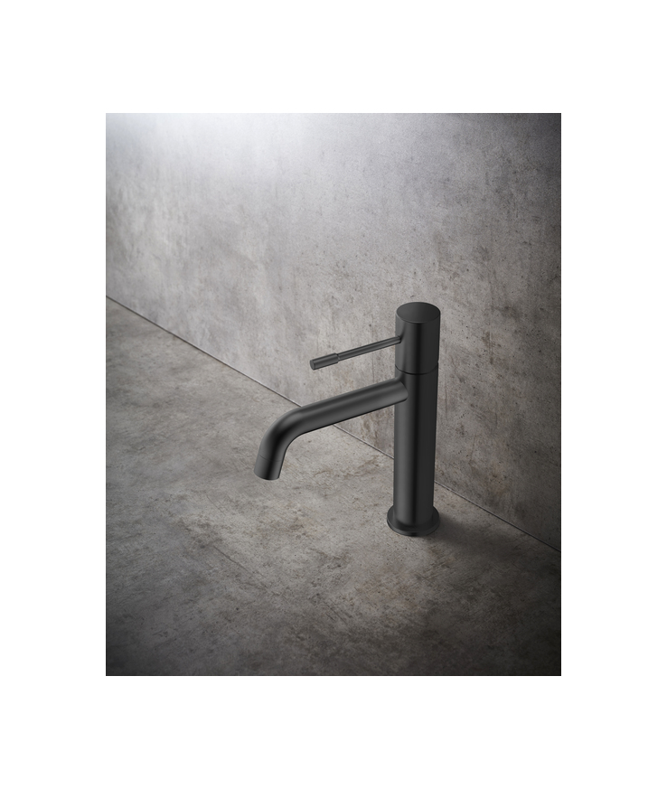 Tvättställsblandare fine låg Borstad svartkrom