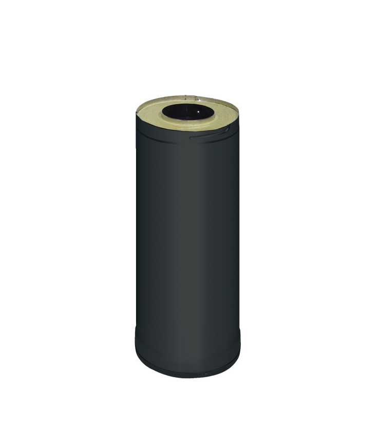 Rökrör isolerat förlängning Svart d115mm längd 500mm