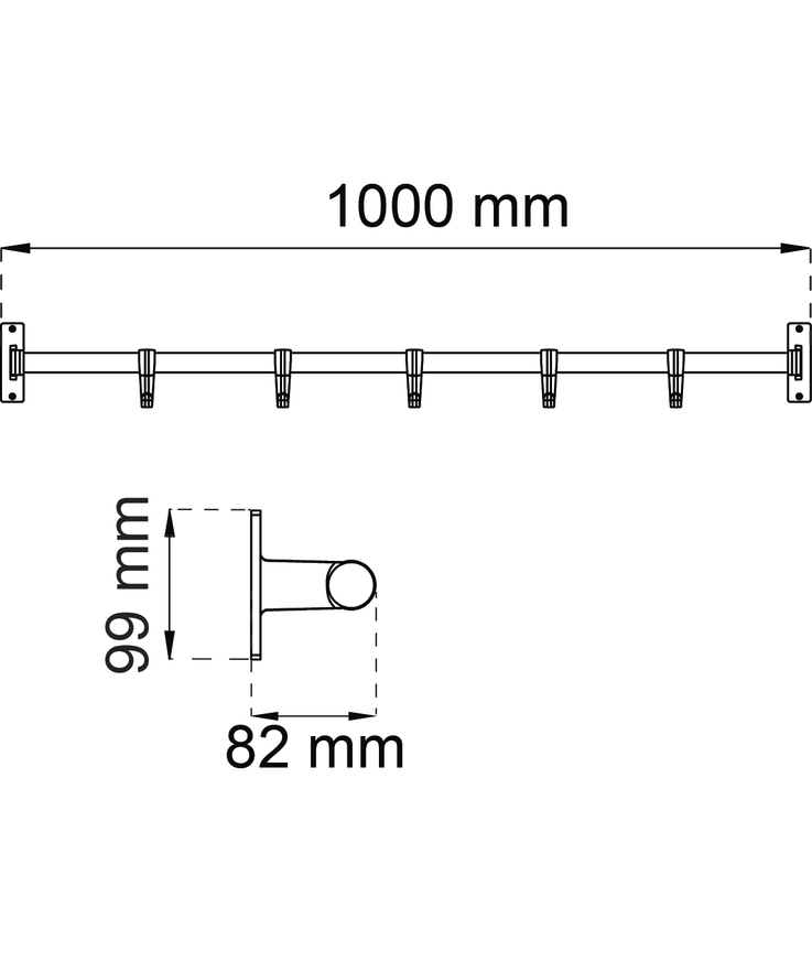 Kroklist elegant alu/vit 100cm