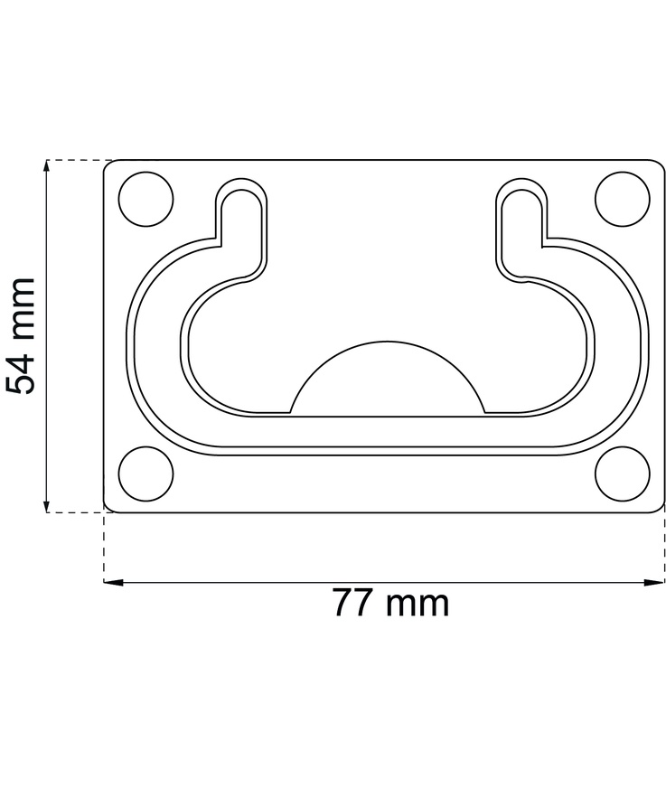 Luckhandtag 1129 krom 54x77mm