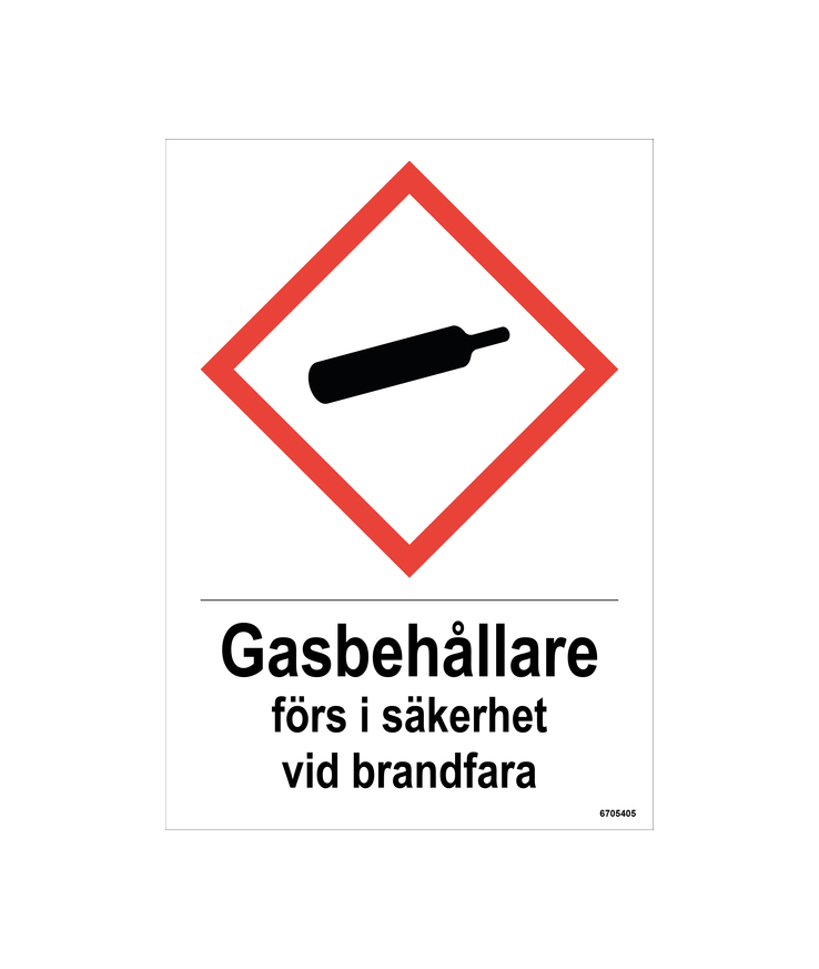 Skylt unigraphics gasbehållare Förs i säkerhet pla 210x297mm