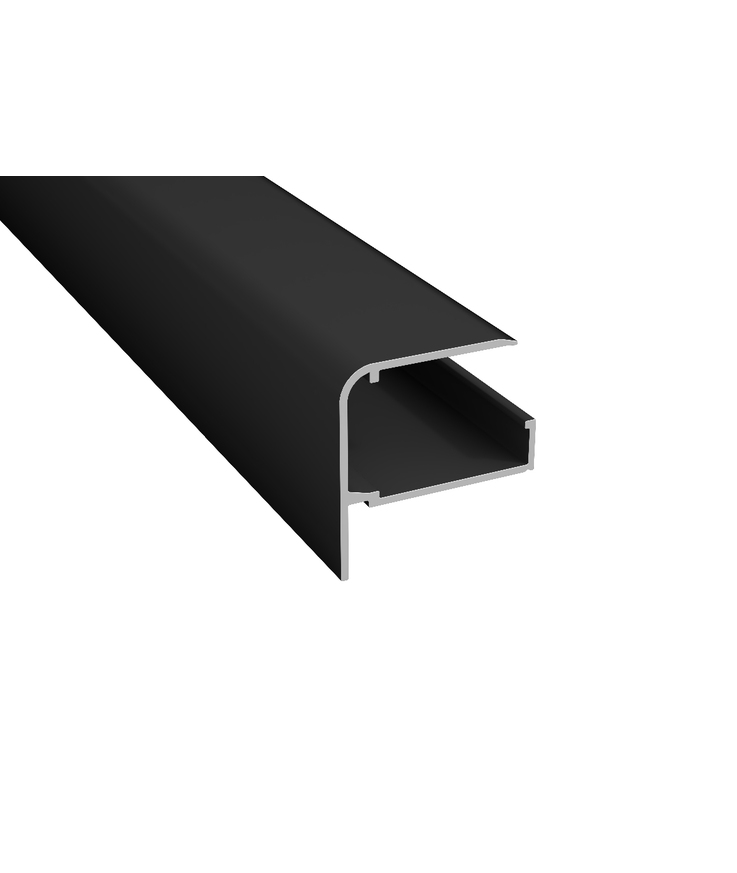 Framkantsprofil plasttak svart Alu 16mm 5150mm