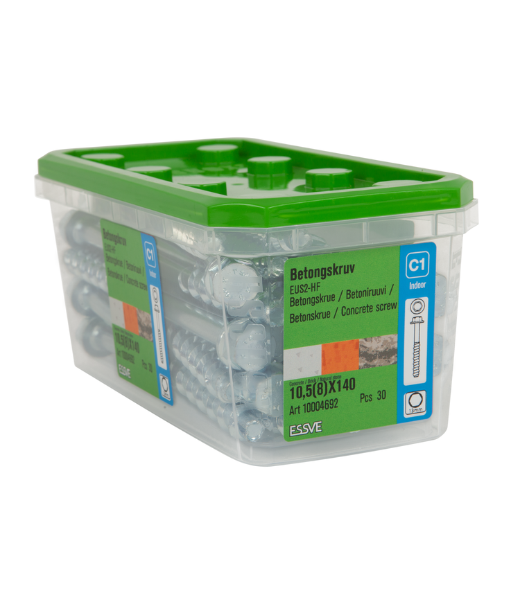 Betongskruv eus2-hf sexkantshu Blankzink 10,5(8)x120