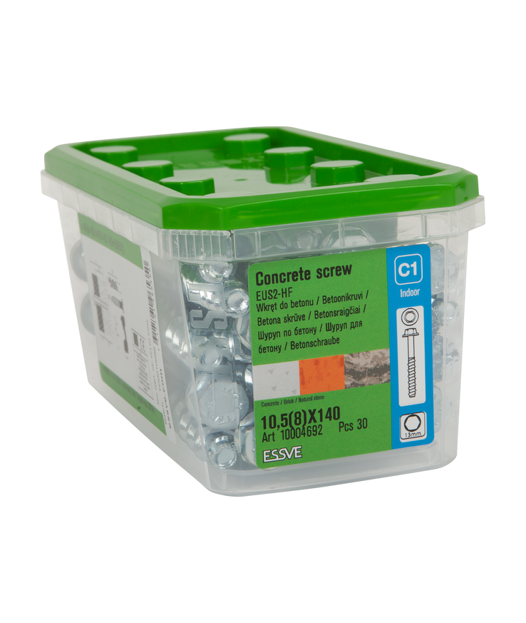 Betongskruv eus2-hf sexkantshu Blankzink 10,5(8)x120