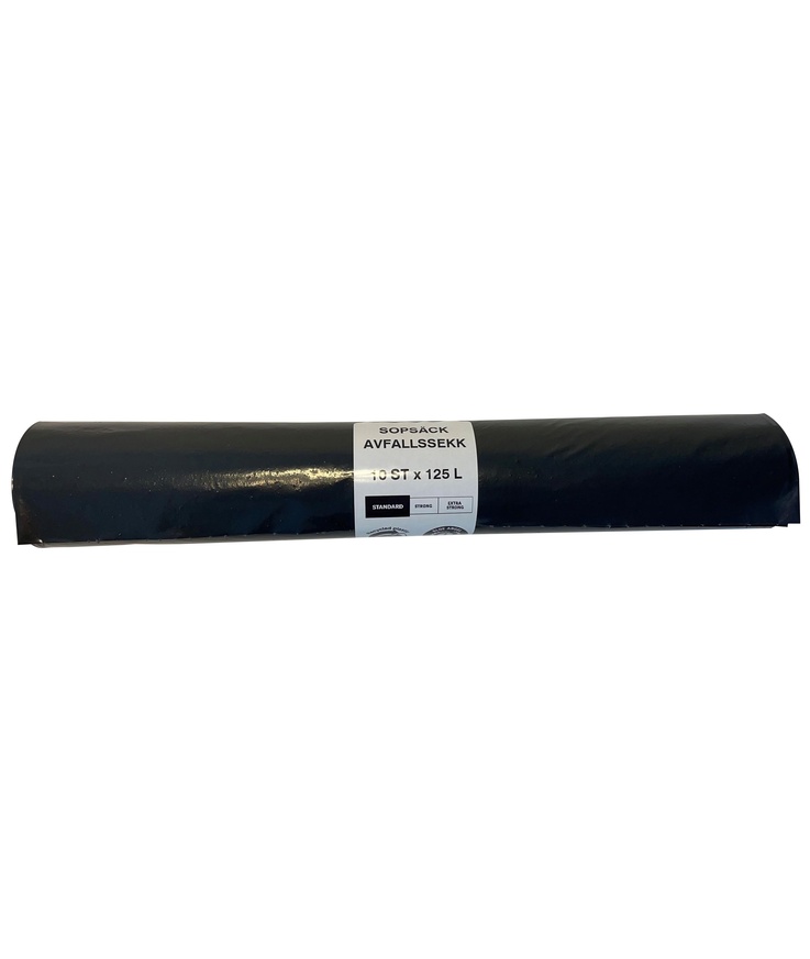 Sopsäck standard knythandtag Svart 125l