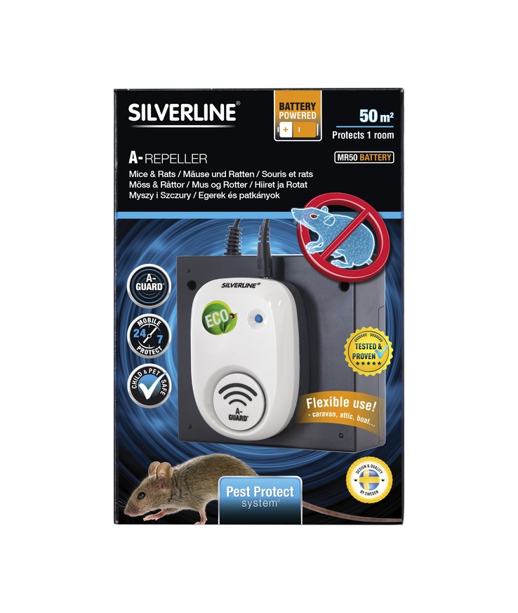 Avskräckare mus&råtta mr50 Battery silverline