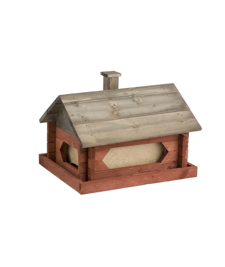 Fågelbord jätte nyby rö/sv 43x33x27cm