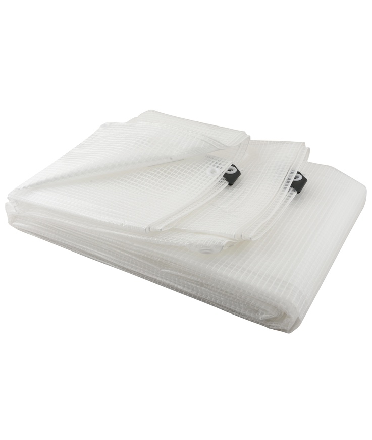 Presenning grouw 220gr/kvm Nätarmerad transp 6x10m