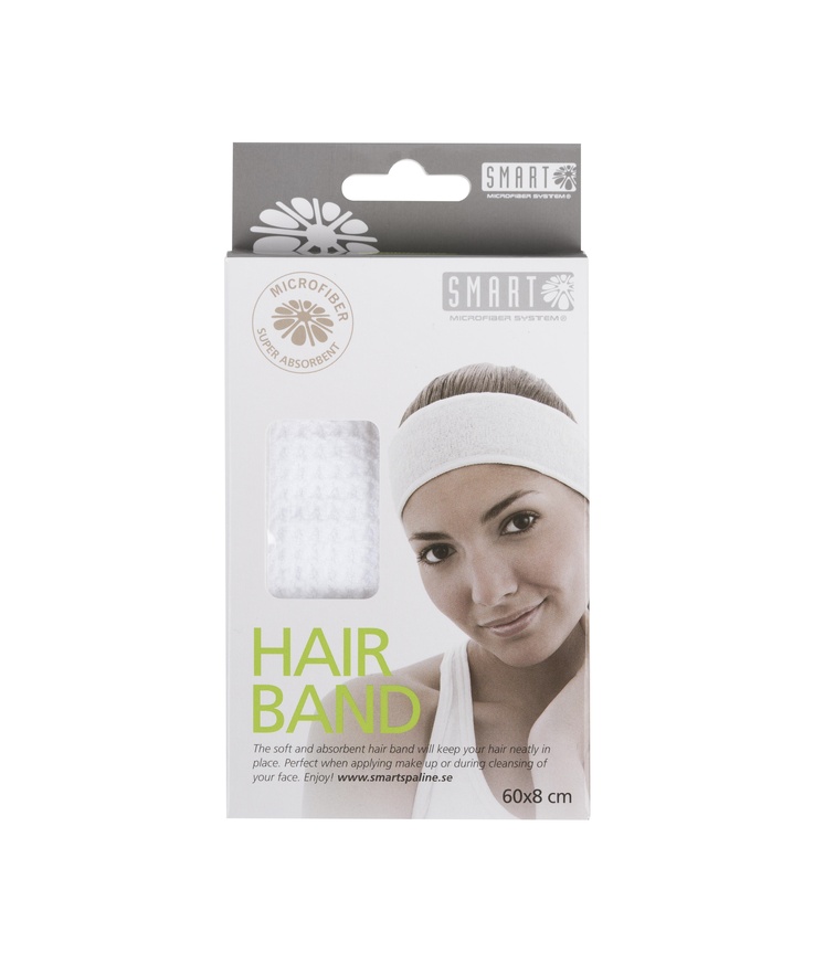 Hårband spa hair band smart Microfiber vit