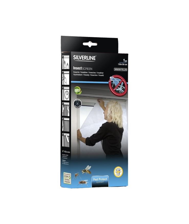 Insektsnät fönster window Pollen 130x150cm silverline