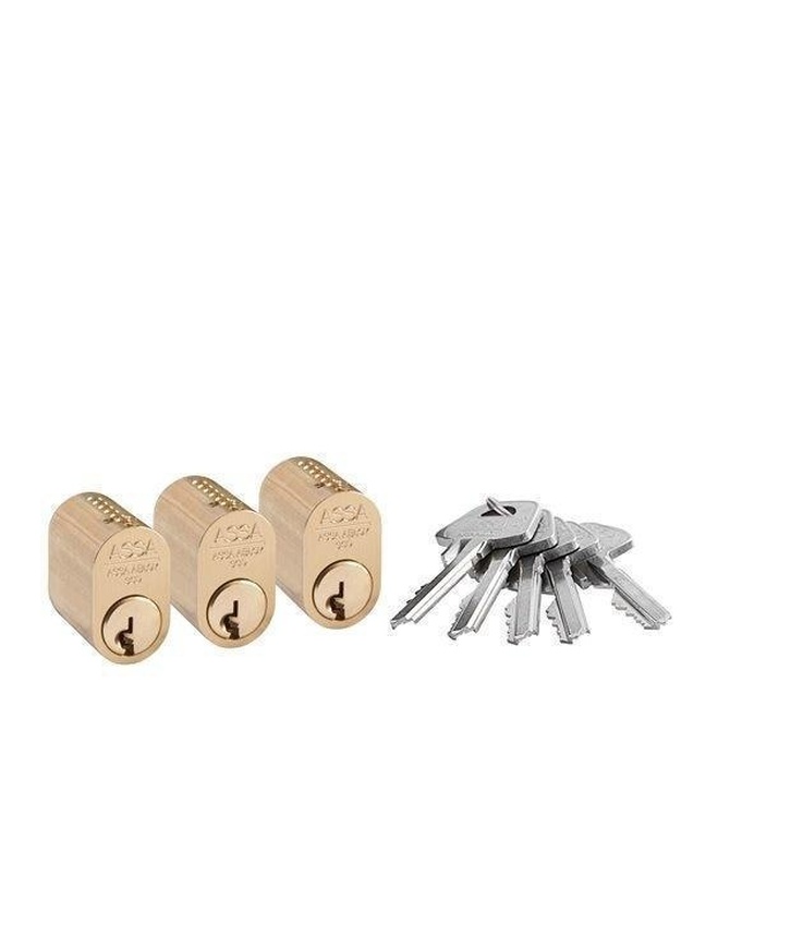 Cylinder 1201 assa abloy 3st Ll 5st nycklar mattmässing