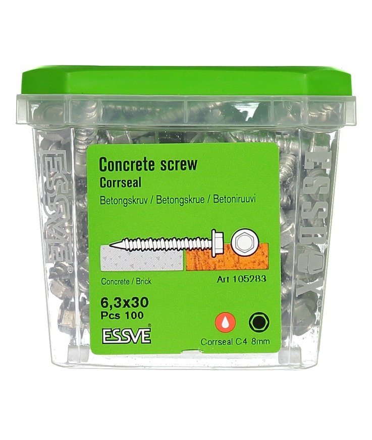 Betongskruv ecs-hf hex fläns Corrseal 6,3(5)x30