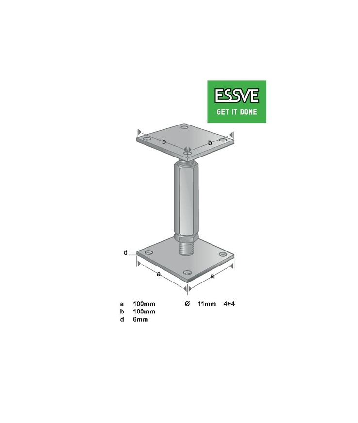 Stolpsko justerbar fzv 100x100 X6,0/100x100x6,0/115-165