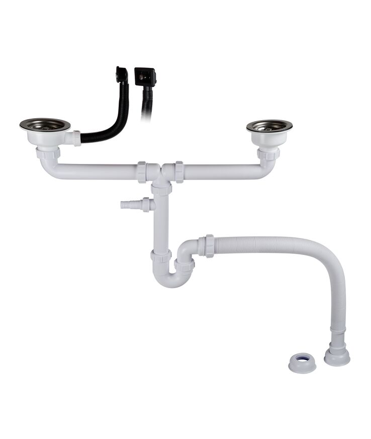 Vattenlås med korgventil 2 Hoar med bräddavlopp