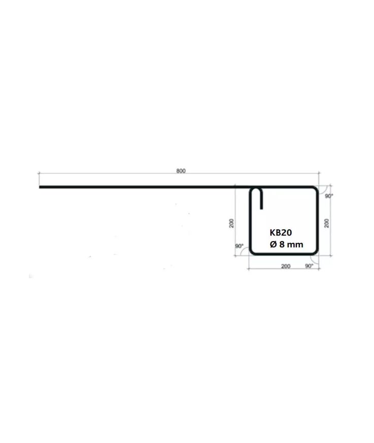 Kantbalksbygel kb20 b500bt 800x200x200x200