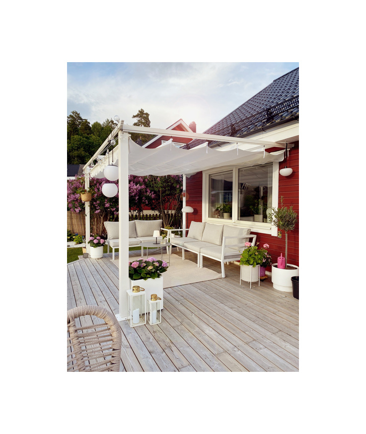 Väggpergola vit 3x4m