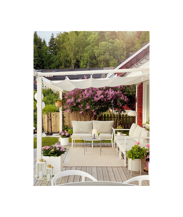 Väggpergola vit 3x4m
