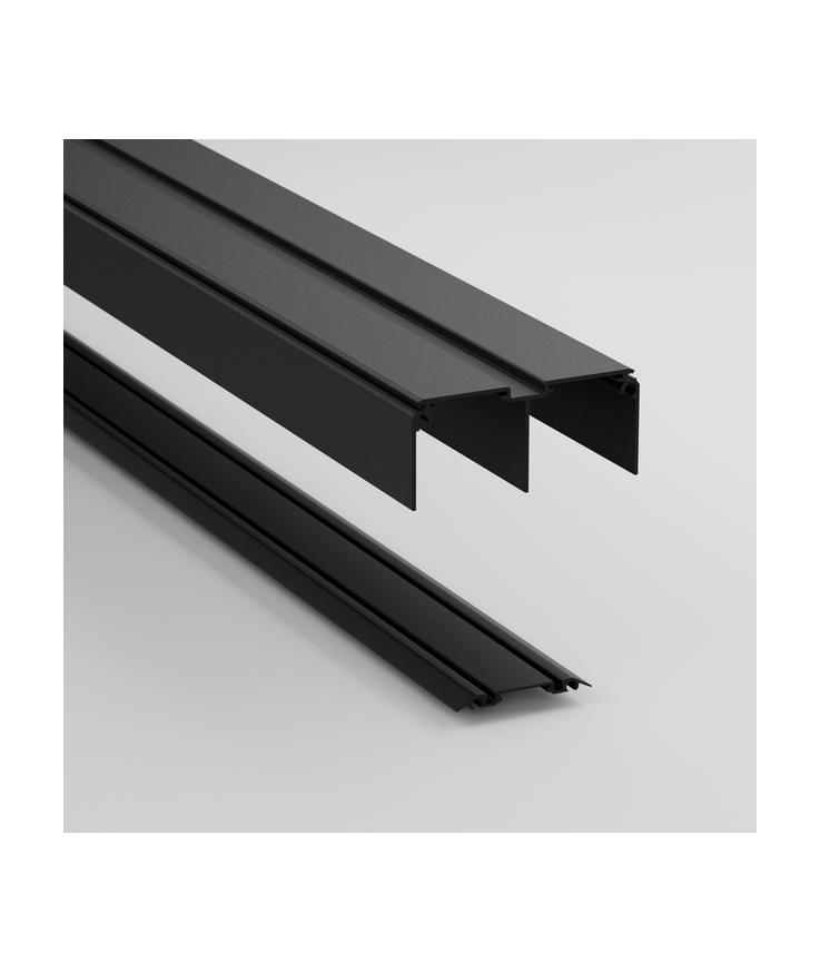 Tak och golvskena decotique Aluminium svart 2692mm
