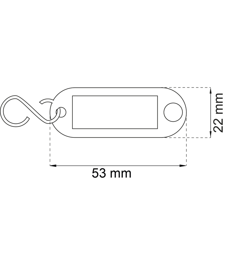 Nyckelbricka 1660 blandade Färger 53x22mm 4st
