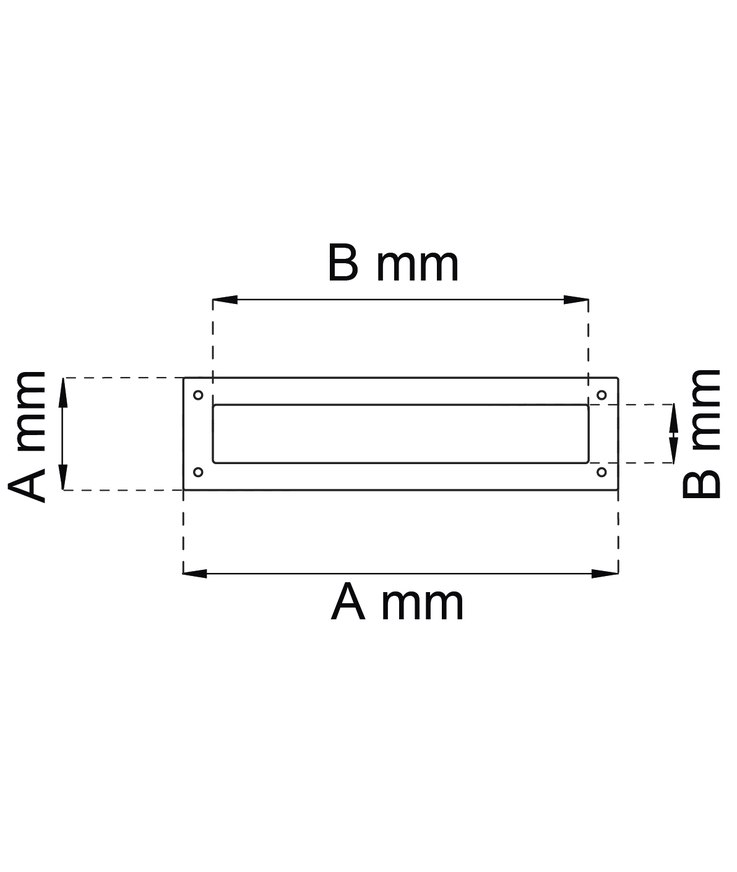 Brevinkast 648 m mäss 75x380mm