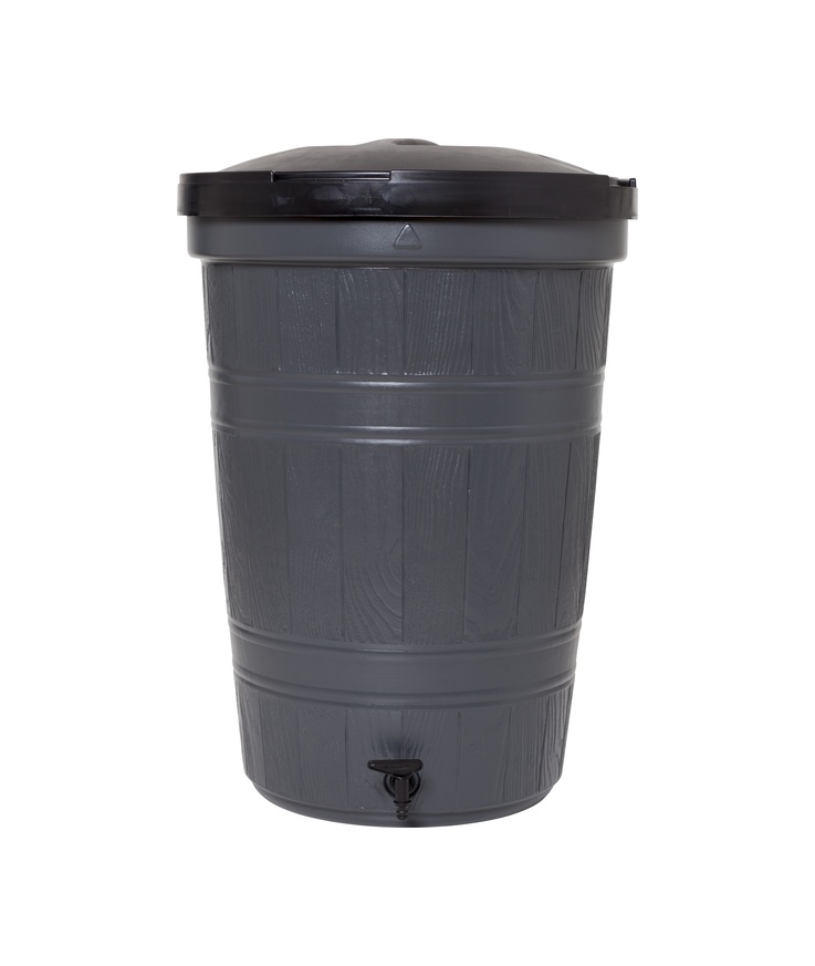 Regntunna m lock/kran Greenline grå 200l