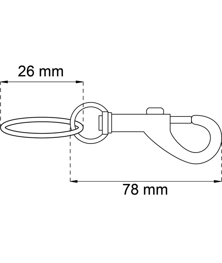 Karbinhake 50-5 nickel 78mm