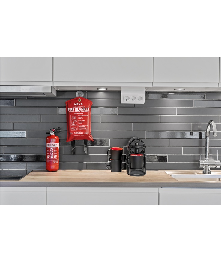 Brandfilt silikon röd fb-120 r 120x120cm