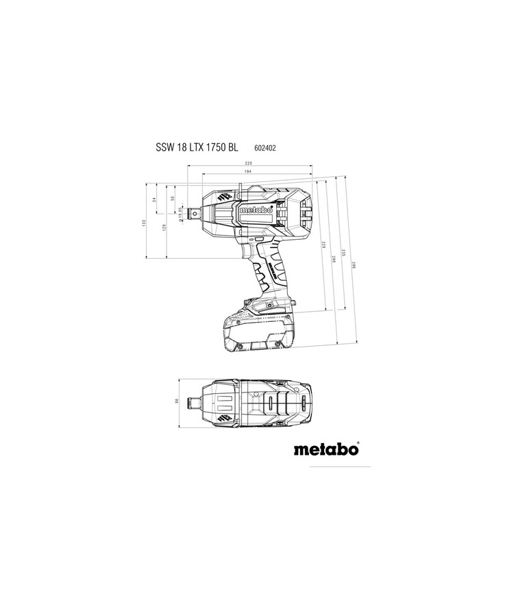 Mutterdragare Metabo SSW 18 LTX 1750 BL Utan Batteri & Laddare