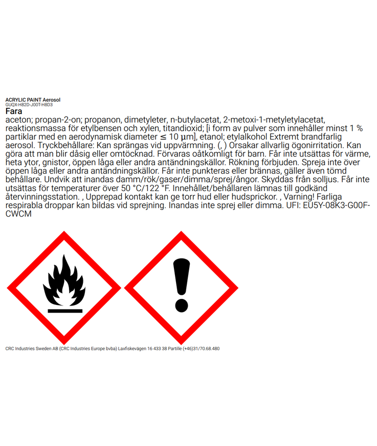 Färg akryl svart blank ral 9005 crc ae 400ml
