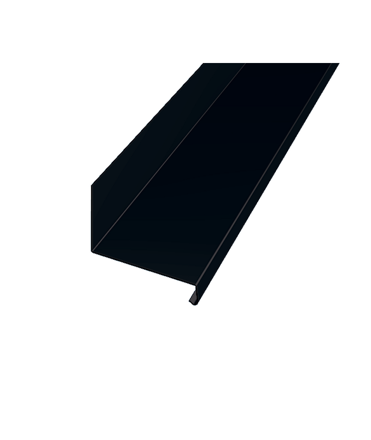Överbleck ob till fönster Svart 015 40x2000mm