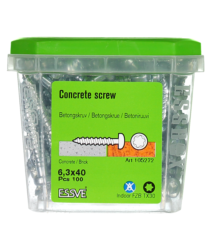 Betongskruv ecs-ps kullrigt Huvud tx30 fzb 6,3(5)x40