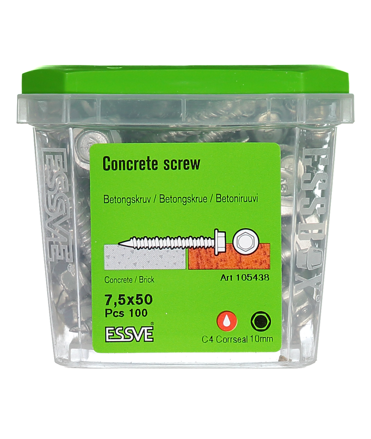 Betongskruv ecs-hf hex fläns Corrseal 7,5(6)x50