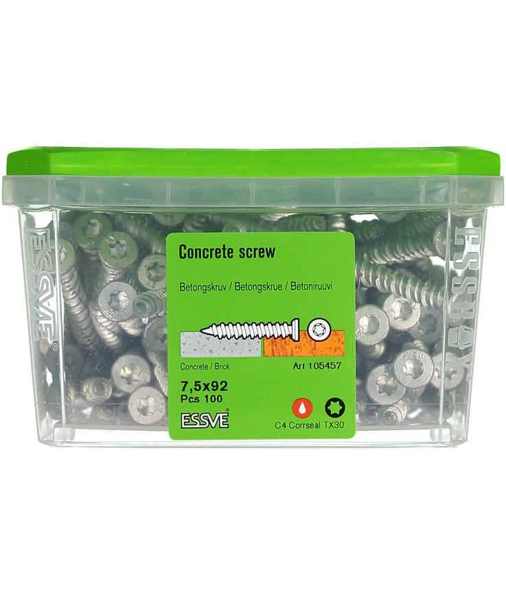 Betongskruv ecs-c försänkt Huvud corrseal 7,5(6)x92