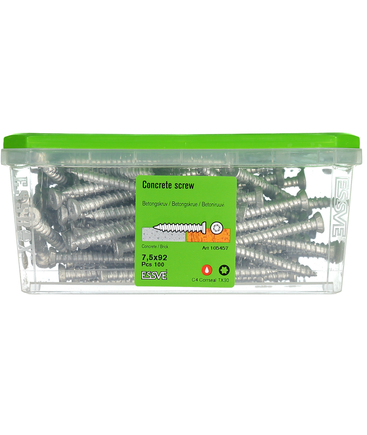 Betongskruv ecs-c försänkt Huvud corrseal 7,5(6)x92