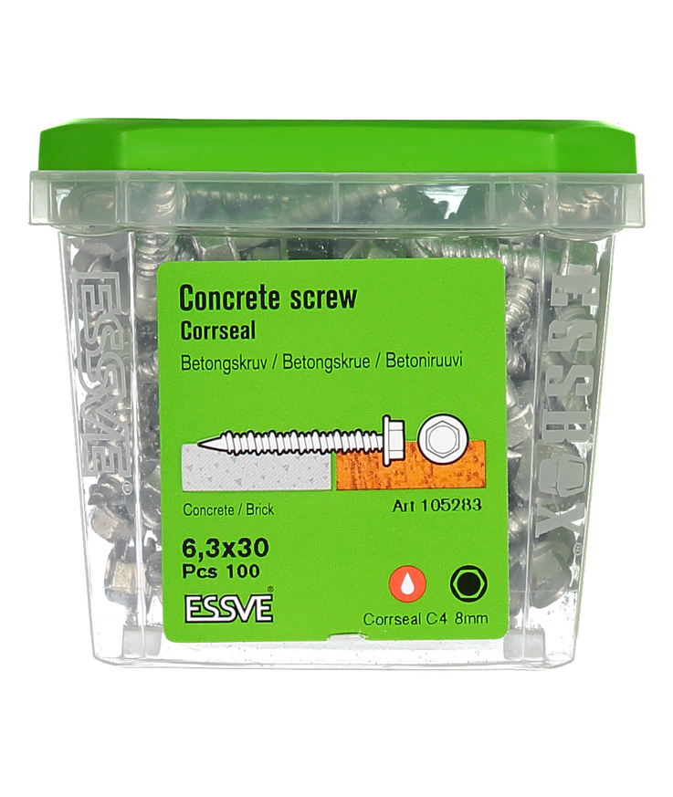 Betongskruv ecs-hf hex fläns Corrseal 6,3(5)x30