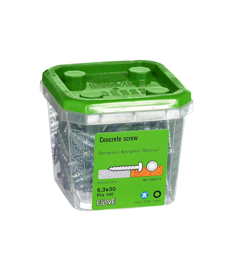 Betongskruv ecs-ps kullrigt Huvud tx30 fzb 6,3(5)x30