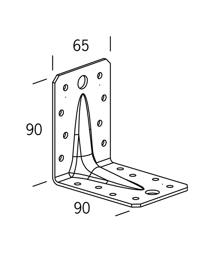 Vinkel 90 mf joma 2,5x90x90x65mm