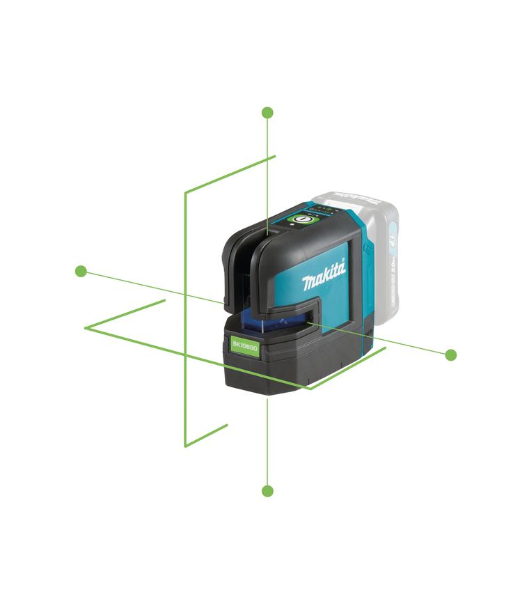 Krysslinjelaser punkt sk106gdz Grön Makita
