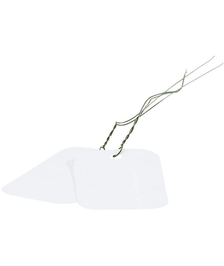 Märklapp med tråd 50x100mm