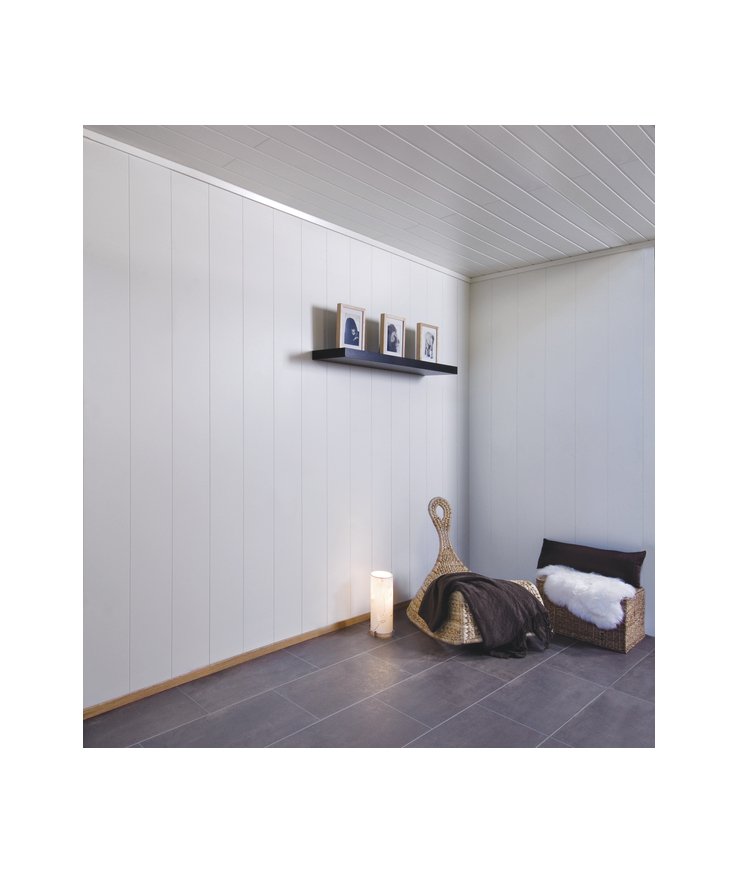 Väggpanel huntonit rollmålad Fas 3 bord vit 11x620x2390