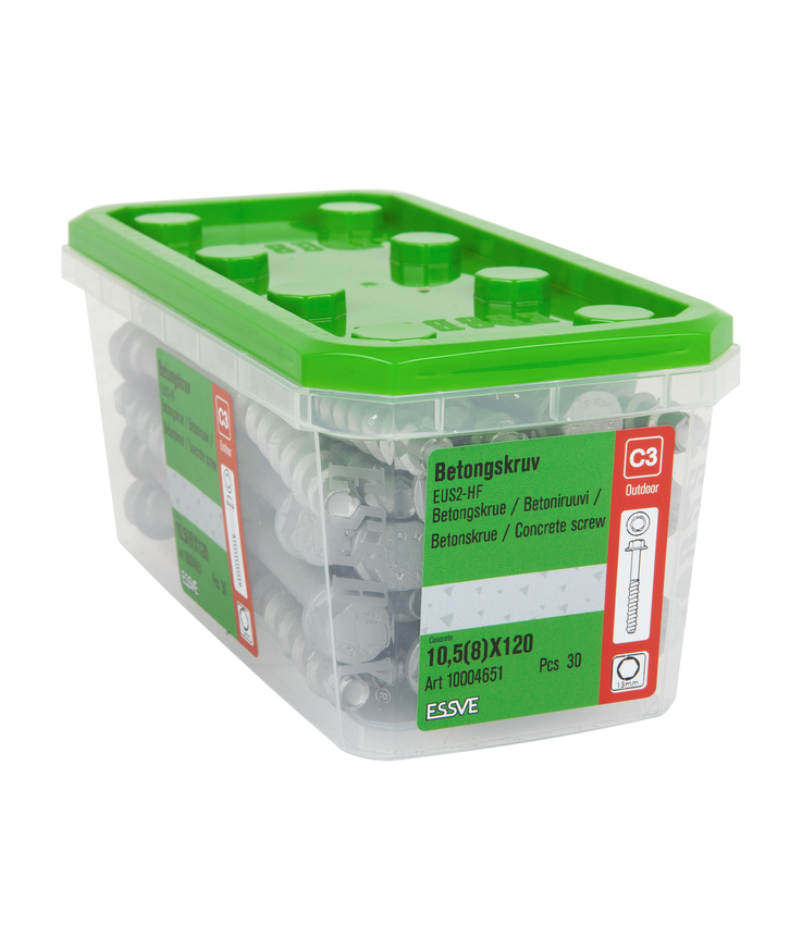 Betongskruv eus2-hf sexkantshu Zinkflake 10,5(8)x120