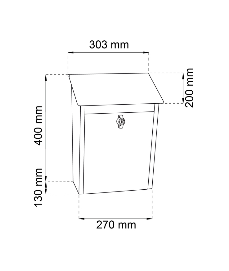 Postlåda 9441b låsbar blå 400x303mm