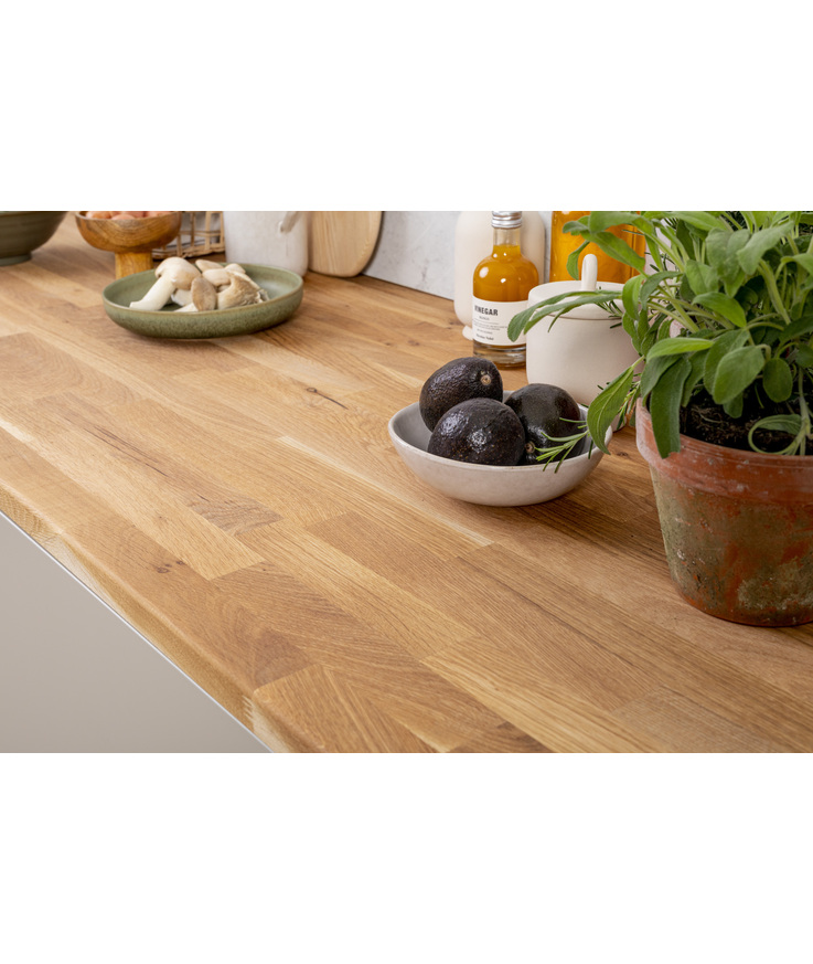 Bänkskiva massiv ek rund Framk olja 30x610x3000 6104379