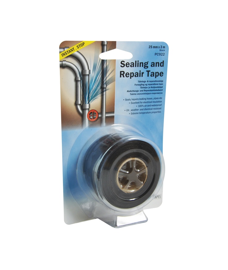 Vulktejp silikon svart 25mmx3m