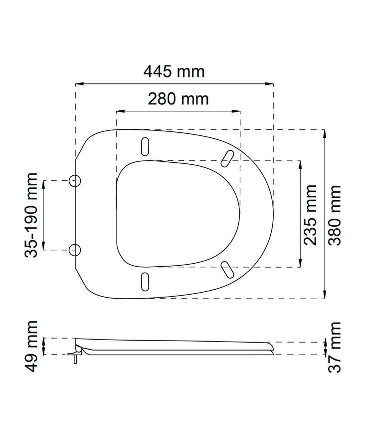 Toalettsits basic vit Cc35-190mm