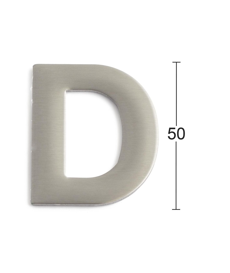 Bokstav d rostfri 50mm